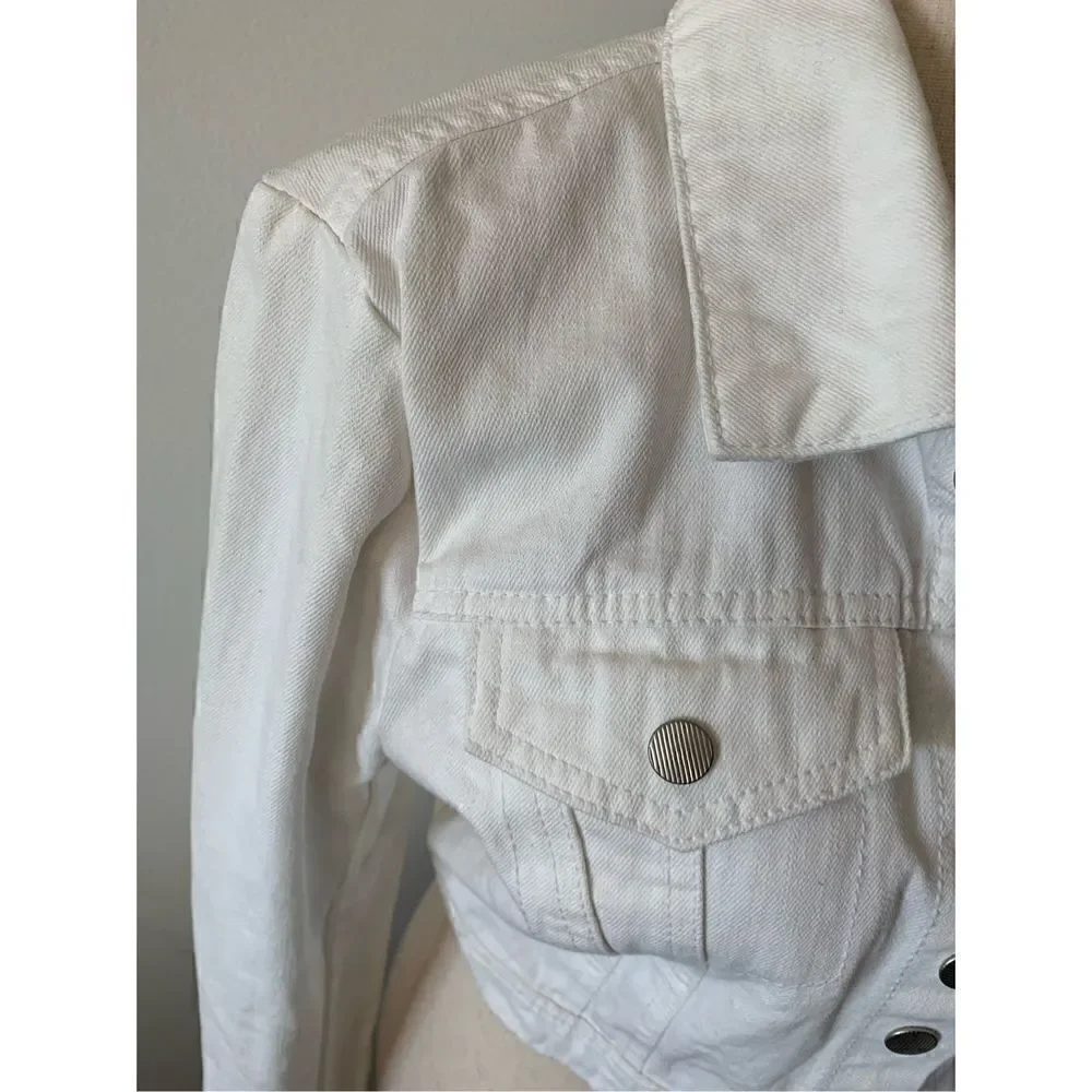 Highway jeans white cropped jacket size medium - Picture 2 of 5